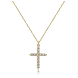 Halssmykke med kors og diamantkrone