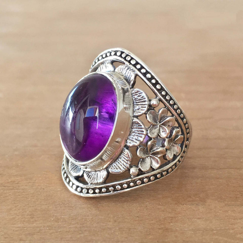 Hyda Ring med Agat og Ametyst