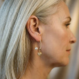 Retro Złote Kolczyki ze Stokrotkami