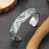 Retro boho tribal bransoletka z turkusem