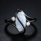 Retro ring med sort opal snoet