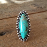 Retro ring med turkis sten