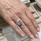 Ring med krone i rosa og hvidguld