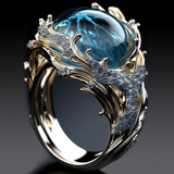 Vintage Ozean Ring med Krystaller