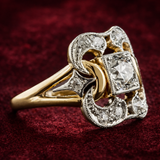 Vintage guld ring med zirkon