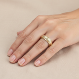 Vintage guldring med blomst