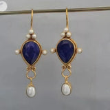 Wintage kolczyki z rubinem i margaretką